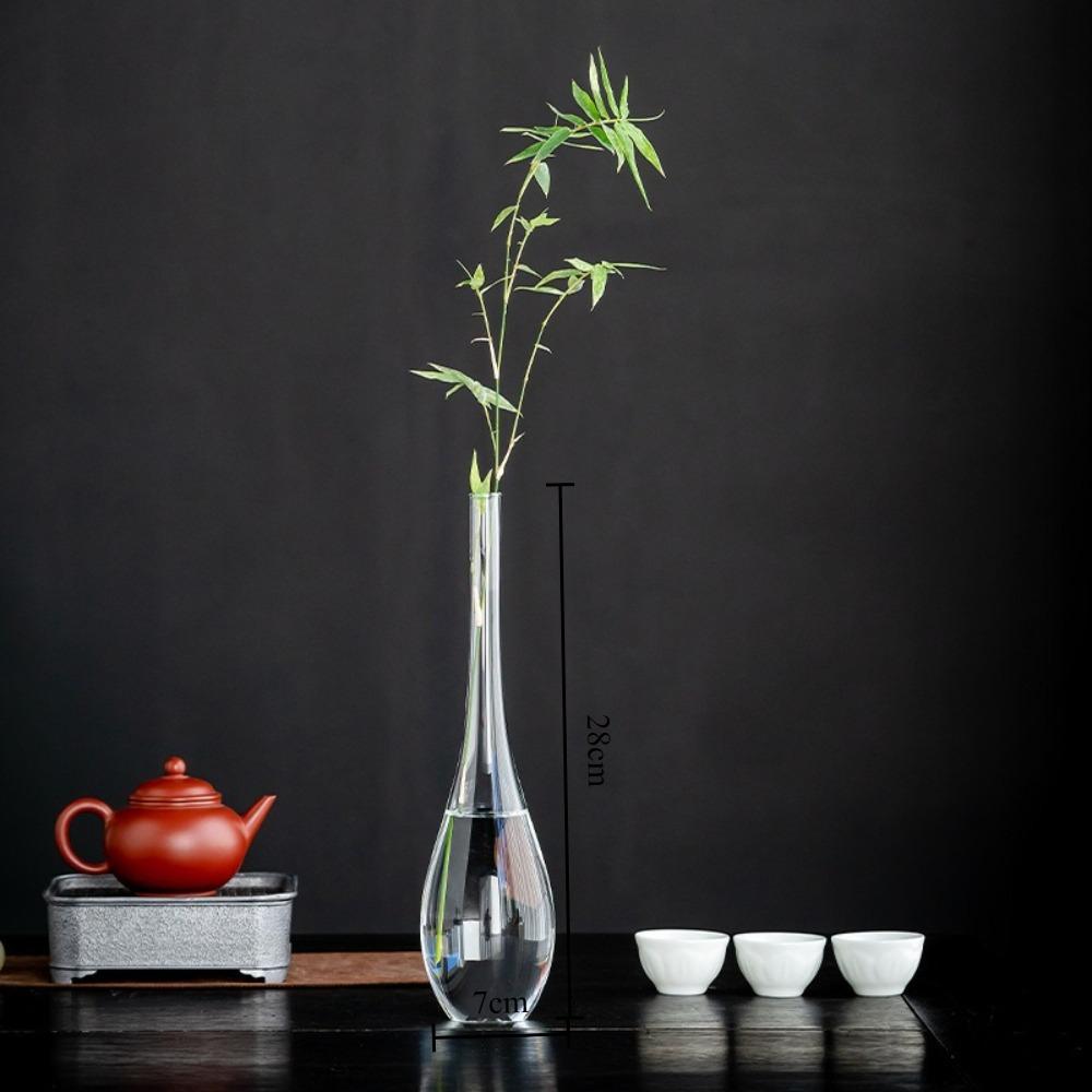 New Chinese-style Glass Vase Decoration Transparent Flower Arrangement Hydroponic Flower Container Table Living Room Decoration