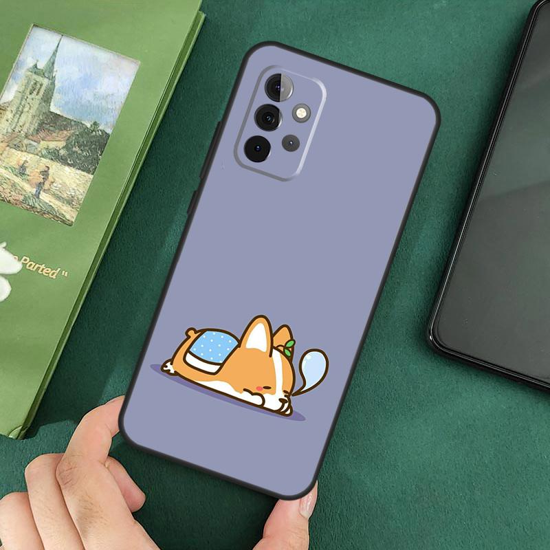 Cartoon Corgi Dog Phone Case For Samsung Galaxy A06 A05 A16 A55 A35 A15 A53 A33 A13 A22 A32 A52 A14 A34 A54