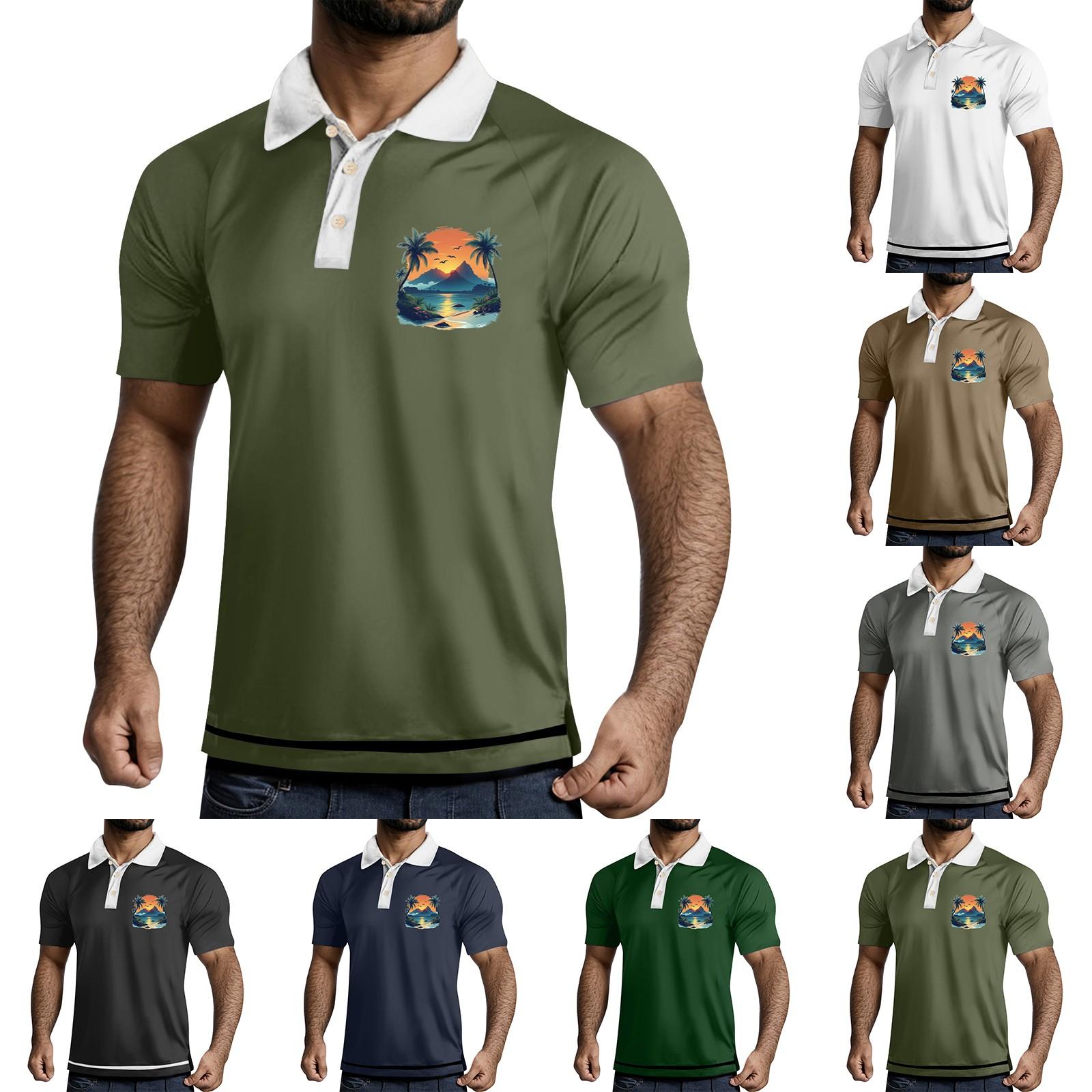 

Мужская рубашка с коротким рукавом и тремя пуговицами и лацканами XXL белый