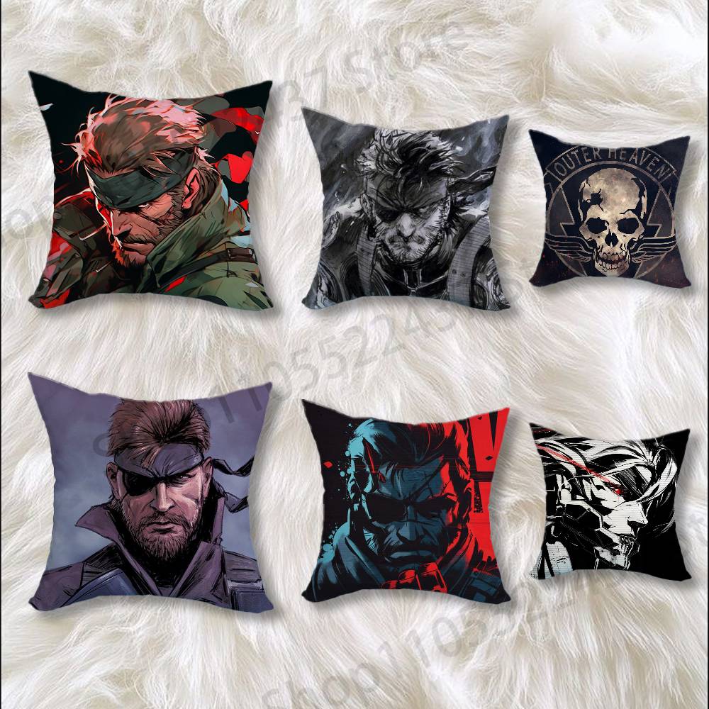 Game MMetal GGear Solid Snake Cartoon Printing Pillowcase Customized Pillow Cover for Sofa Home Decor
