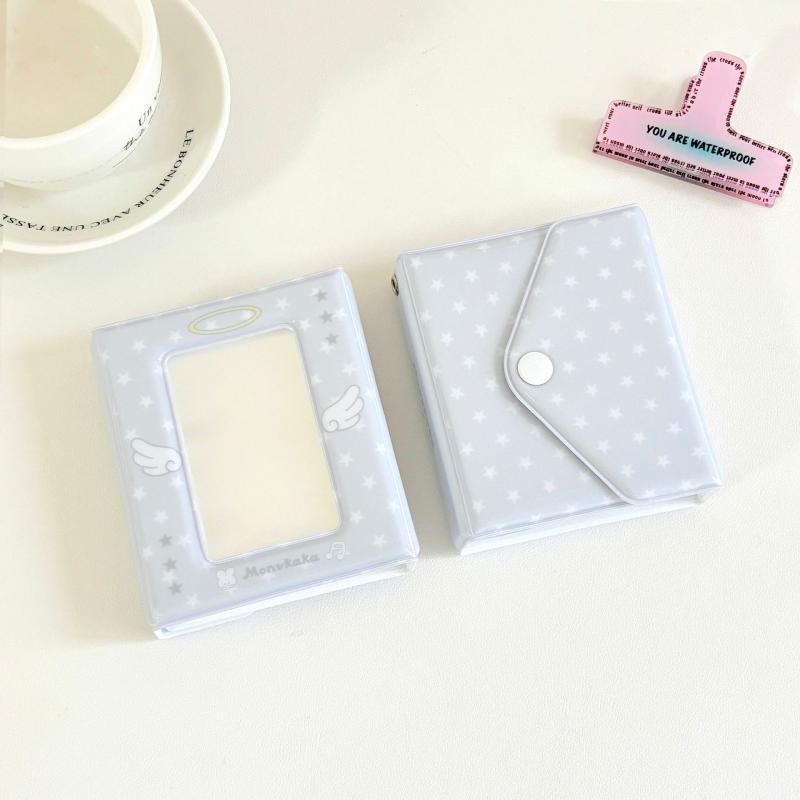 Cartoon 40 Pockets Angel Wings Photo Card Pouch Style Album For 2.3x3.9 Inch Mini Handy Name Card K-pop Star Album With Button
