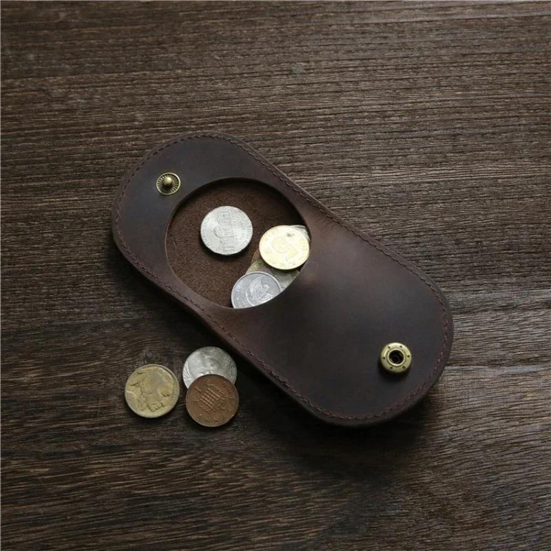 1 Pc Women's Small Genuine Leather Coin Wallet Children Mini Purses Hasp Money Clip Clutch Hobo Bags Gift Pouch New Manual Craft