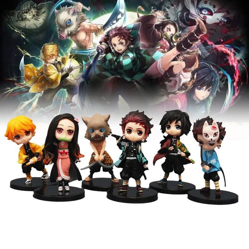 6pcs Slayer Demon Character Pvc Toy Model Desktop Decor Child Christmas Gift