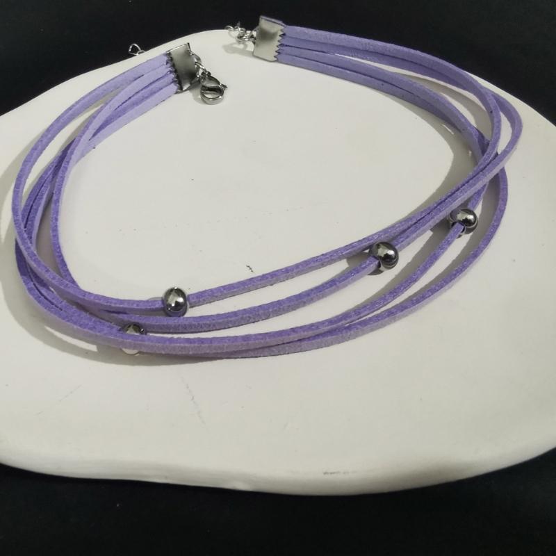 Colier choker cu mărgele din oțel titan, simplu, cu șnur din piele întoarsă, lanț pentru claviculă, bijuterii de petrecere, colier guler dulce și cool