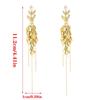 Sturdy Metal Dangle Earrings Featuring Wheat Designs and Diamonds Accent