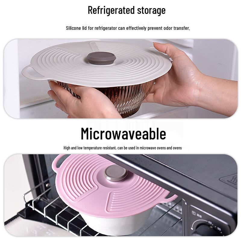 Silicone Fresh-Keeping Lid Set: Microwave-Safe, Spill-Proof, Glass Bowl Covers