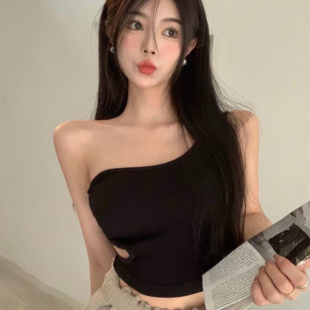 

WTEMPO Сексуальный топ с открытым пупком и подвязками, красивая спина с внутренней подкладкой для груди, чтобы предотвратить выцветание бюстгальтера L