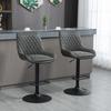 Bar Stool Kitchen Stool Designer Stool, Height-Adjustable, with Footrest, 51 cm x 59 cm x 117 cm, Dark Gray + Black