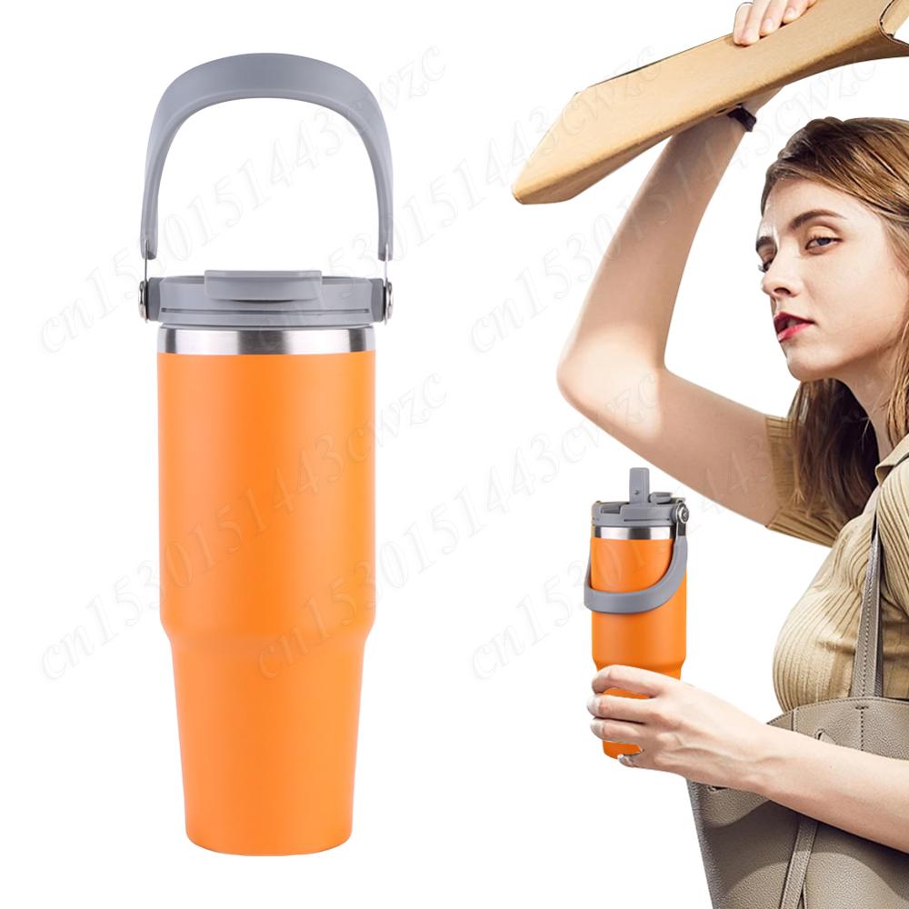30oz Double-Layer Insulated Cup Stainless Steel Travel Vacuum Flask Vacuum Thermal Insulated Mug for Cold Hot Beverages