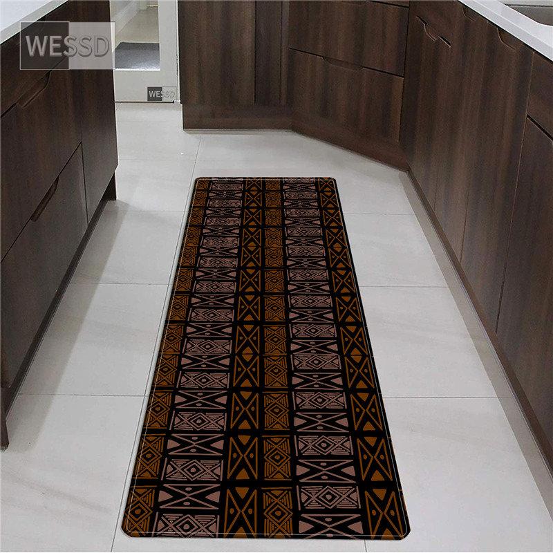 

Племя с геометрическим принтом, кухонный коврик, Wasahble, африканский этнический декор для дома, небольшой ковер для гостиной, ковер для спальни 50x160cm