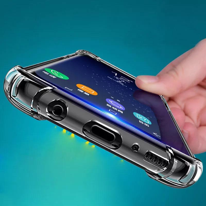 Coque Anti-Chute Transparente à 4 Coins Pour Samsung Galaxy S26 Ultra S25 S24 S23 S22 S21 S20 Plus FE A14 A15 A16 A17 Coque Arrière de Téléphone Souple en TPU Anti-Choc