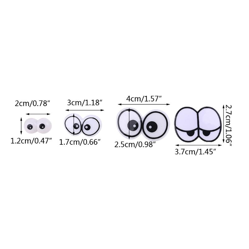 Large Mixed Packaging Cartoon Eyes Black Eyes White Base Plastic Children's Crafts Model Dolls Toys Ornaments AdornmentL