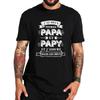 Retro I Have Two Titles Dad And Grandpa T Shirt French Texts Papa And Papy Gift Clothing 100% Cotton Soft Tee Tops EU Size
