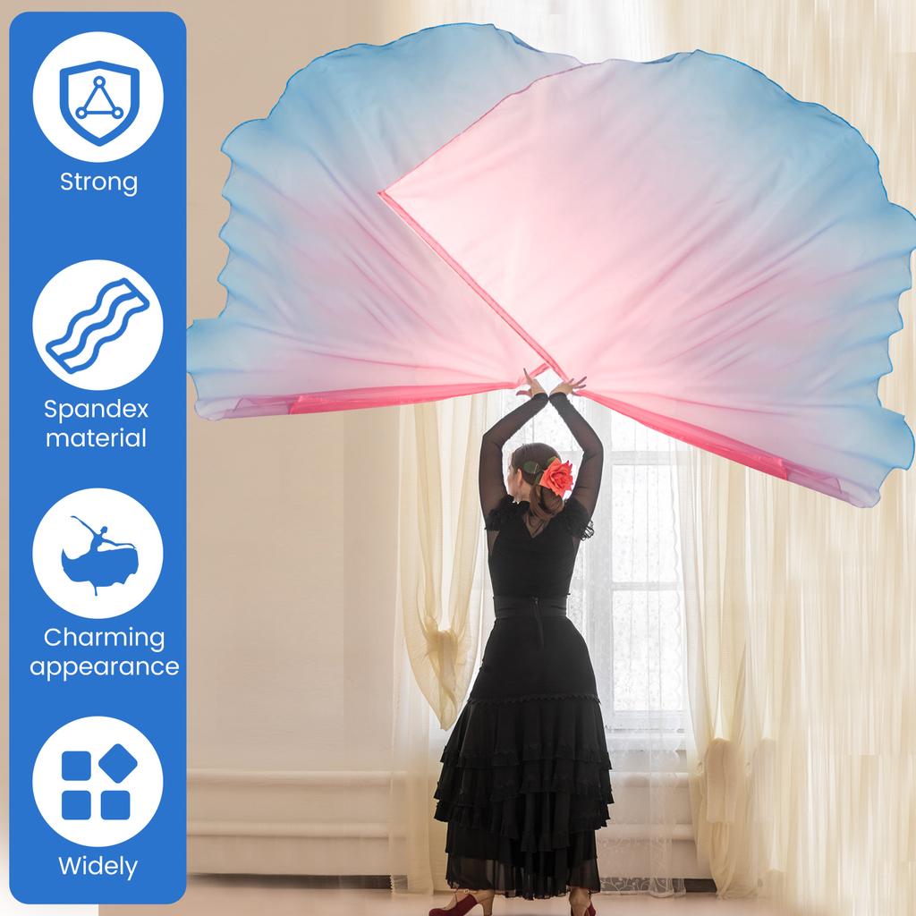 2Pcs Christian Dance Flags Angel Wing Flags With Sticks Belly Dance Opening Ceremony Dance Props for Church Dance Accessories