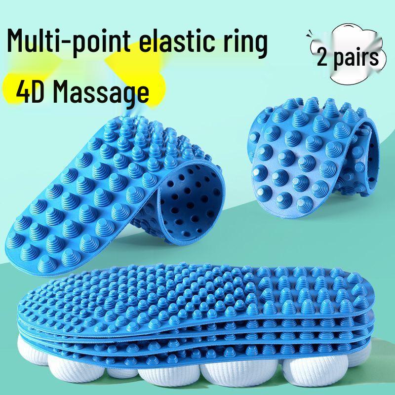 Men's Acupressure Massage Insoles: Relief for Foot Pain with Pebble Sole and Yongquan Point Stimulation.
