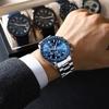 POEDAGAR Luxury Man Watch Chronograph Waterproof Luminous Date Quartz Wristwatch Fashion Sport Stainless Steel Watches