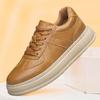 Men's 8CM Height-Increasing White Skate Shoes - Thick Sole, Lightweight, Versatile Lace-Up Casual Sneakers In Large Sizes