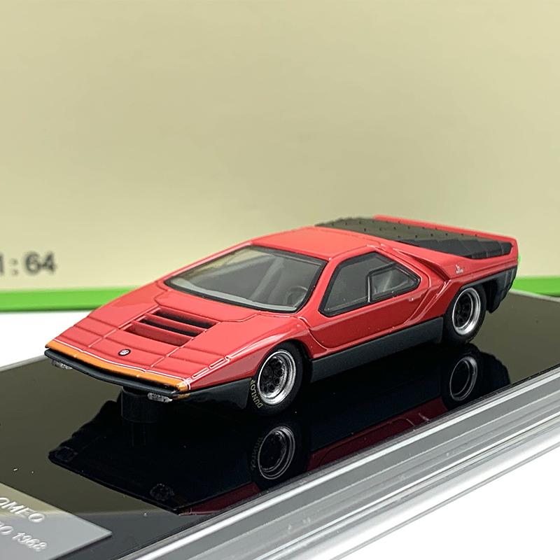 

1:64 ALFA ROMEO 33 BERTONE CARABO 1968 Alloy Car Diecasts & Toy Vehicles Car Model Miniature Scale Model Car Toys For Children красный