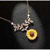 1 Pcs Pearl New Creative Sunflower Pendant Necklaces Vintage Fashion Daily Jewelry Temperament Cute Sweater Necklaces for Women
