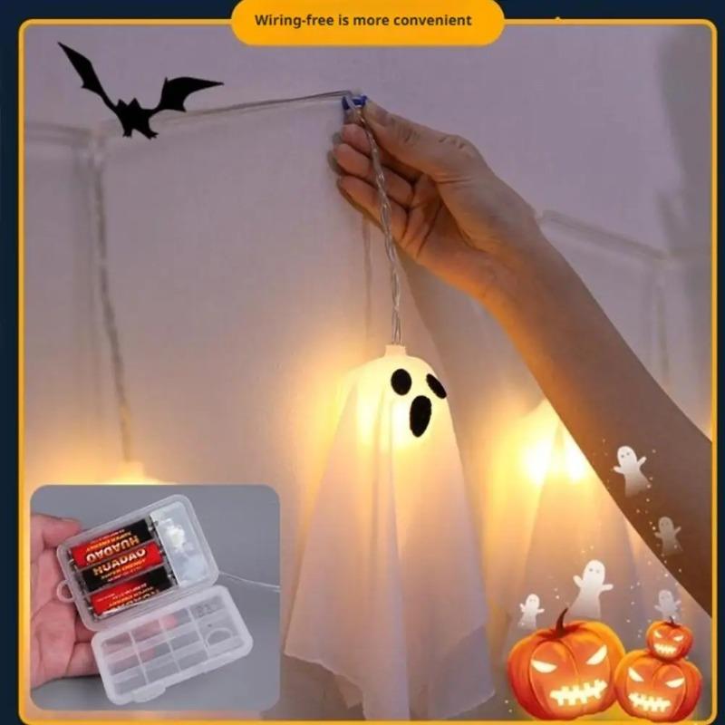 Halloween Party Glowing LED Colorful String Lights Hanging Spooky Atmosphere Ornament Horror Props for Haunted House Home Bar Festival Decor