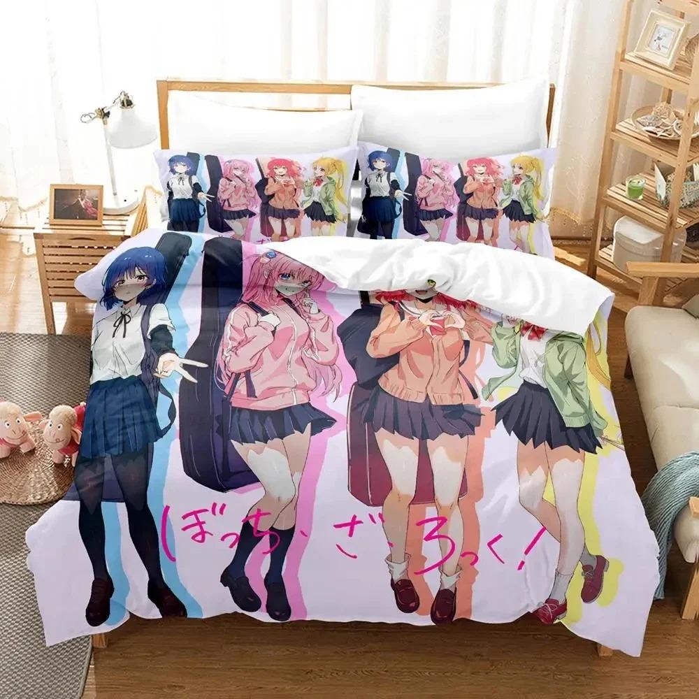 Anime Hitori Gotoh Bocchi the Rock Sängkläder Påslakan Sängset Täcke Örngott Täcke king Queen Size Pojkar Vuxen