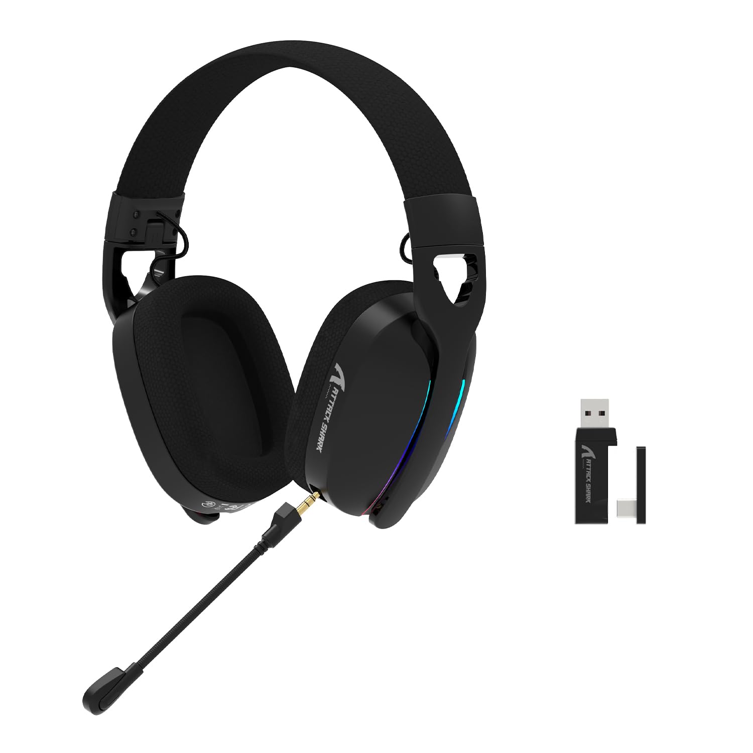 

ATTACK SHARK L90 Gaming with Sound Wireless Wired 20ms 20H Continuous Detachable 40mm RGB Lightweight Compatible with and Smartphones Approval Black чёрный