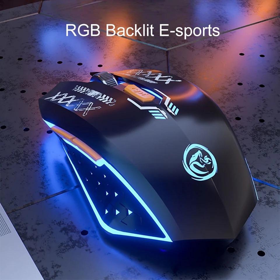 2.4G Wireless Mouse Bluetooth 5.4 Mouse Dual Mode Rechargeable Mouse Silent Mice RGB Backlit Gaming Mouse for PC Tablet Laptop