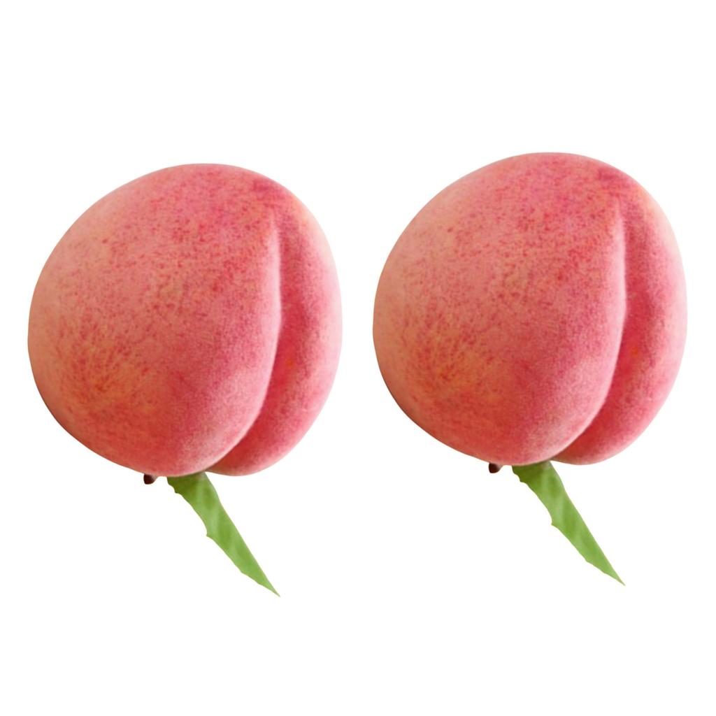 2pcs Artificial Peach Fruit Realistic Faux Fruits Peaches for Home Kitchen Table Decoration and Photography Props