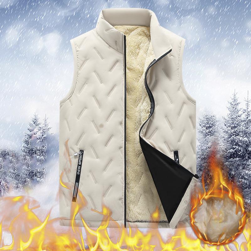 Vest Men's Autumn and Winter New Loose Velvet Thickened Warm Lamb Velvet Vest Outdoor Fashion Vest Jacket