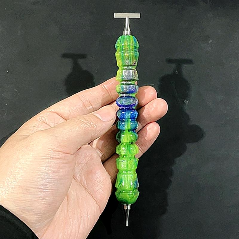 Homfun Shiny Diamond Painting Pen Color Embroidery Threaded Dot Drill Tool Metal Screw Thread Diy Dot Drill Pen Tool Accessories