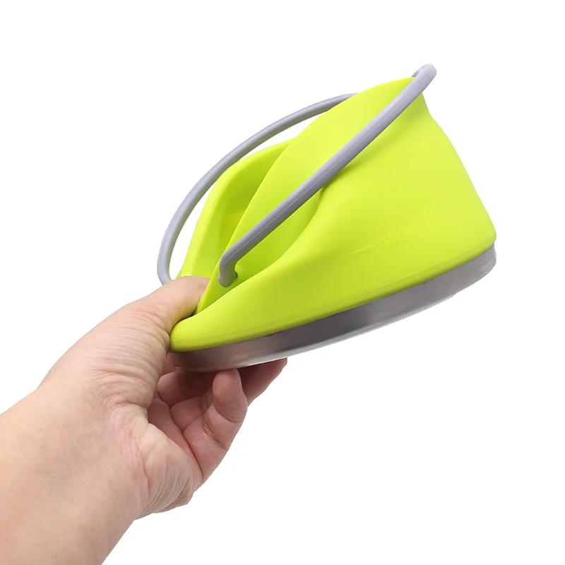 1L Outdoor Reise Camping Tragbarer Heiz-Kochtopf Leichter Silikon Faltkessel mit Griff Camping Essentials Kessel