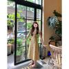 French retro floral tea break dress women's summer new waist pinch to cover the meat and show thinness square collar temperament sweet dress