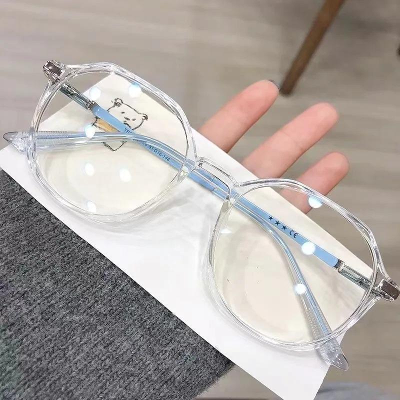 Transparent Computer Glasses Frame Women And Men Anti Blue Light Round Eyeglasses Blackout Glasses Optical Glasses Lenses