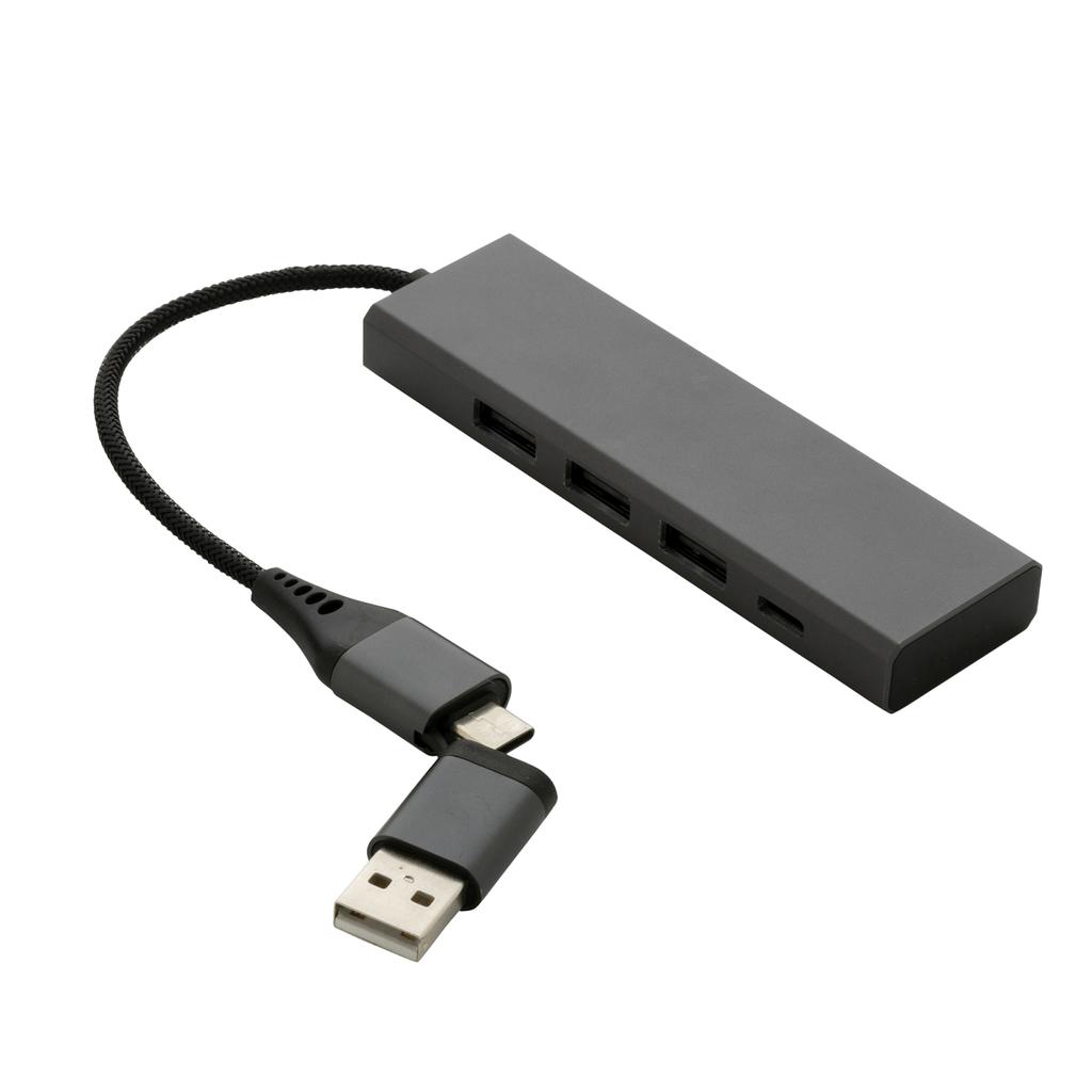XD Xclusive Terra Recycled Aluminium USB 2.0 Hub