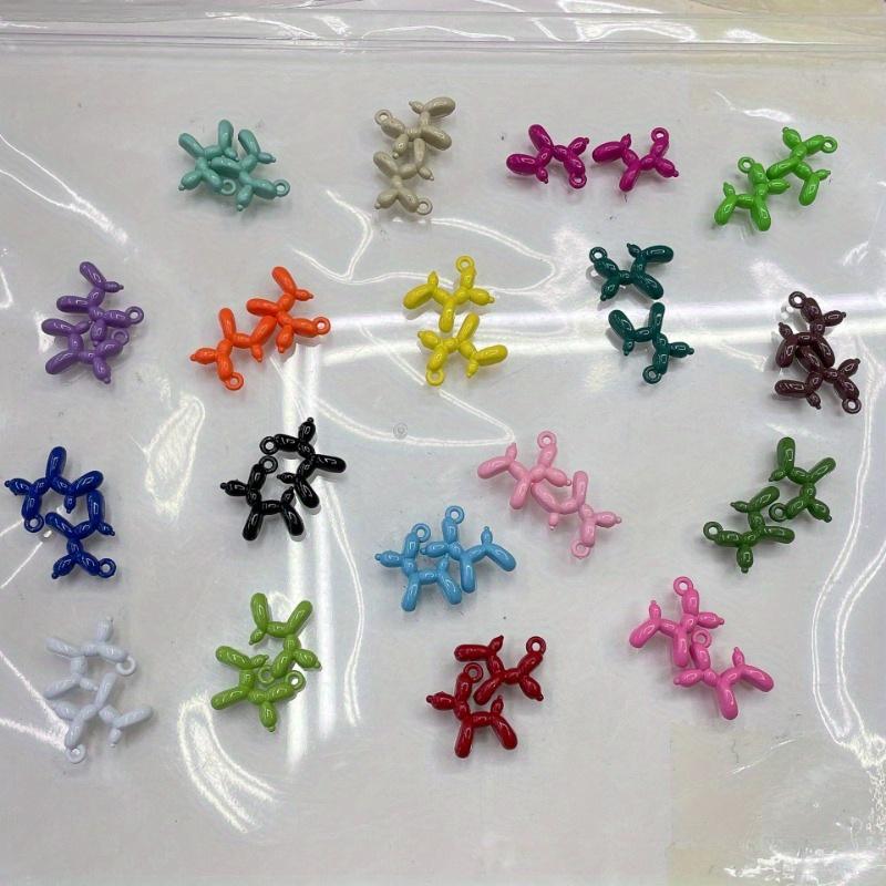 20pcs New Candy Color Cartoon Balloon Dog Pendant Women Beads Short Chain Choker Necklaces Collar Trendy Cute Puppy Jewelry Gift