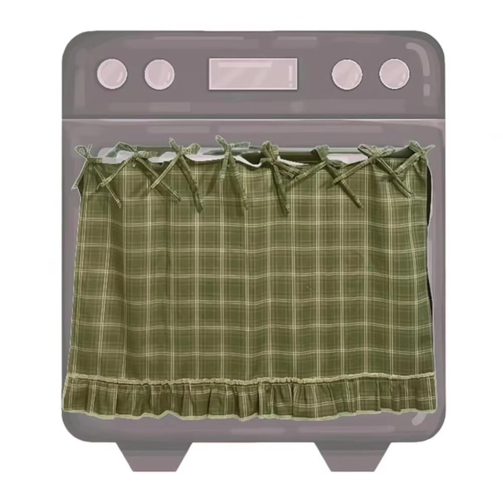 

Heat-Resistant Oven Door Curtain Ruffle Trim Oven Cover Stove Cover Skirt Cottage Kitchen 61x46cm-Style 4