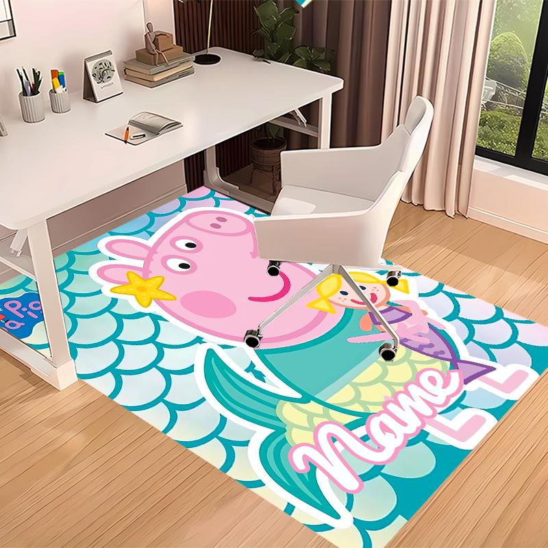 Custom personalization Peppa Pig Print Area Rug - Soft, Washable Non-Slip Indoor Mat,Living Room,Home&Office Decorative Rug