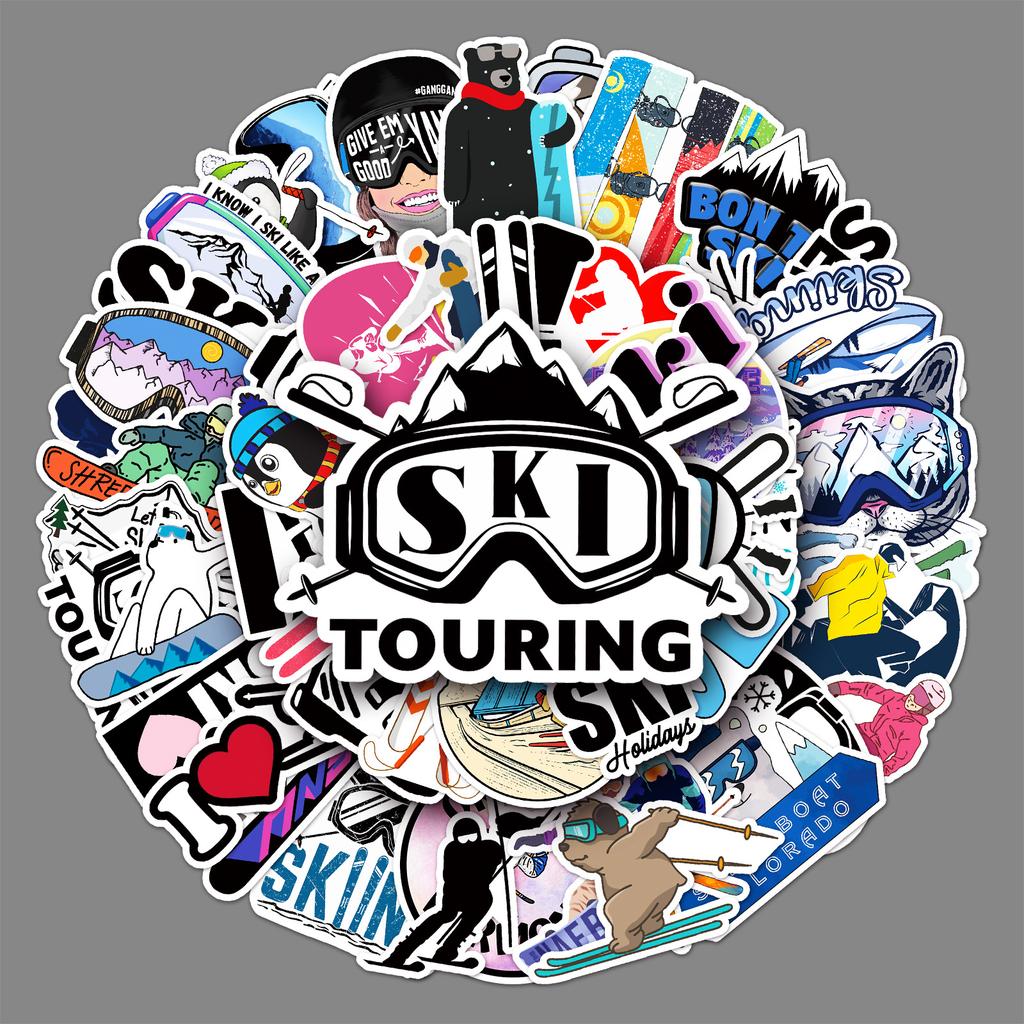 50 Waterproof Stickers for Ski Graffiti Cartoon Sports Skateboard Suitcase