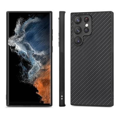 For Samsung Galaxy S23 Ultra Case Carbon Fiber Texture PU+PC+TPU Phone Cover