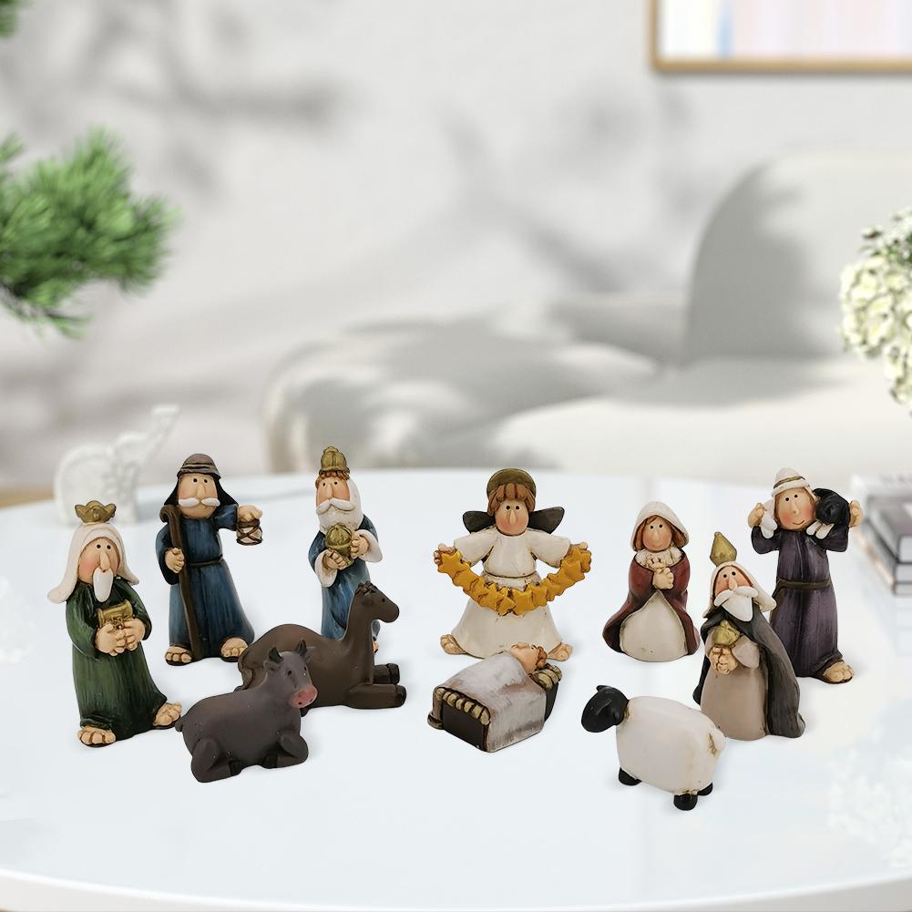 Mini Jesus Figurines Small Jesus Statues Cartoon for Christmas Thanksgiving Day