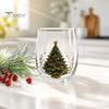Decorative Party Drinkware Christmas Cocktails Glass, Santa Snowman Reindeer Tree Design Tumbler, 300ml Lead-free Wine Glasses Holiday for Cocktail