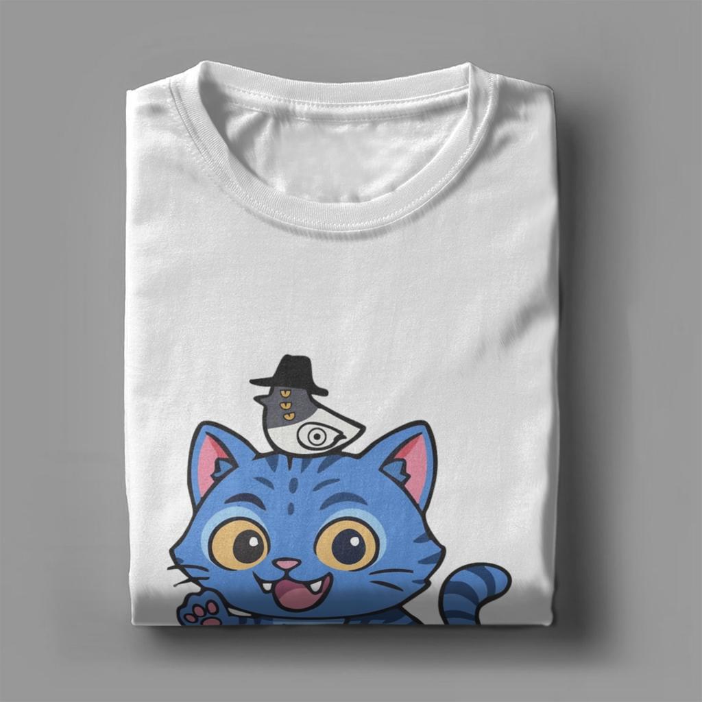 Chibi Derpy Tiger KPop Dämonenjäger Herren T-Shirts Lustiges T-Shirt Kurzarm Rundhals T-Shirt Baumwolle Partykleidung