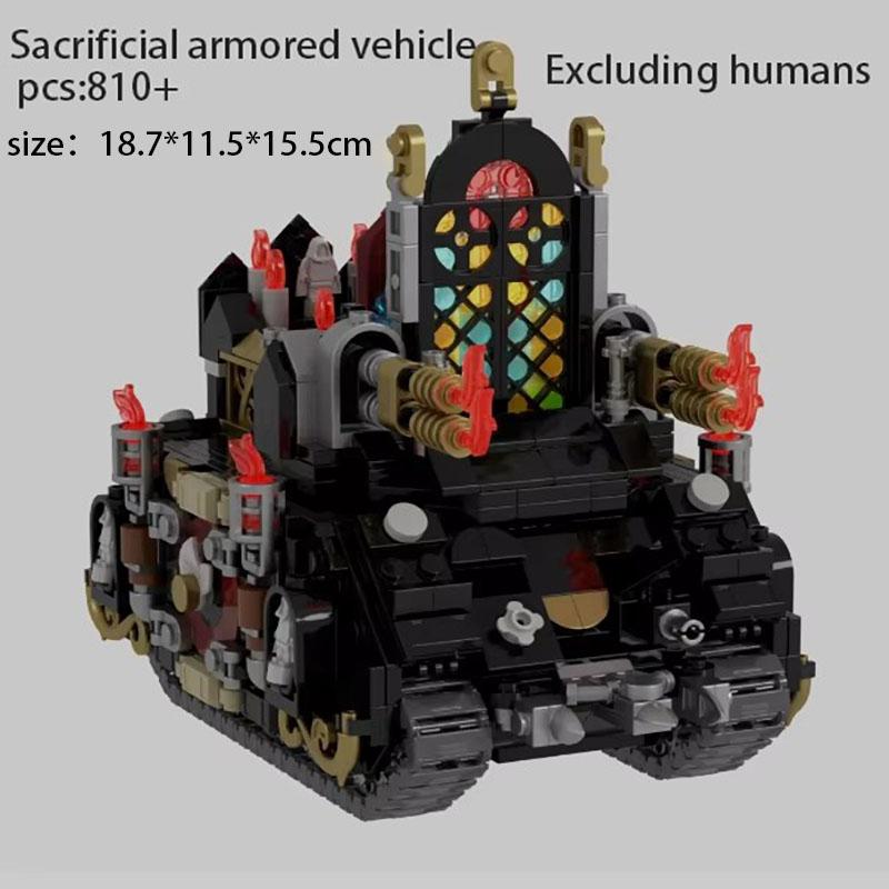 

Tall block parts moc 40k vehicle sacrificial armored vehicle sturdy attack bucket water children assembly construction blo Electronic drawings