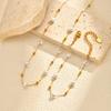 Baroque Irregular Pearl Necklace Stainless Steel Round Bead Heart Imitation Pearl Bracelet 18K Gold Nc-2159