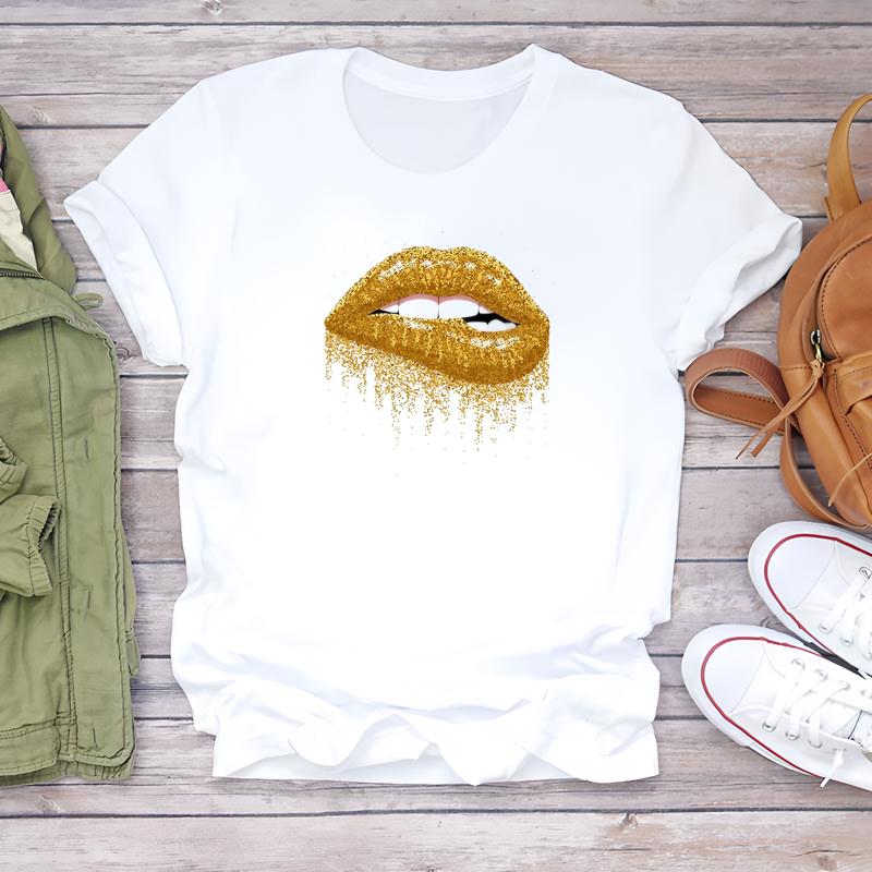 Cute Pattern T-shirt, Women's Summer Daily Wear, Short-sleeve Trendy Style.