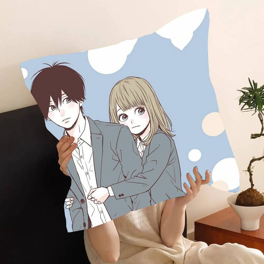 Anime Orange Pillow Case Fashion Square Pillowcase Bedroom Sofa Room Ins Decoration Leisure