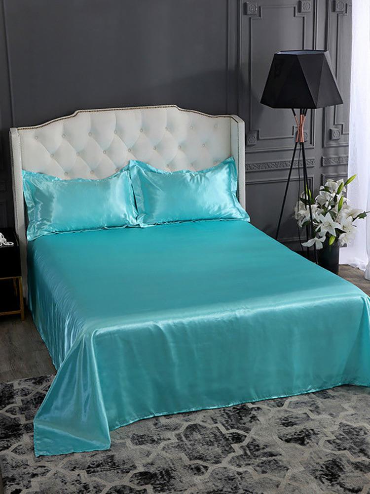 High End Satin Sheets, Soft And Comfortable Solid Color Sheets, Luxurious Single And Twin Bed Sheets