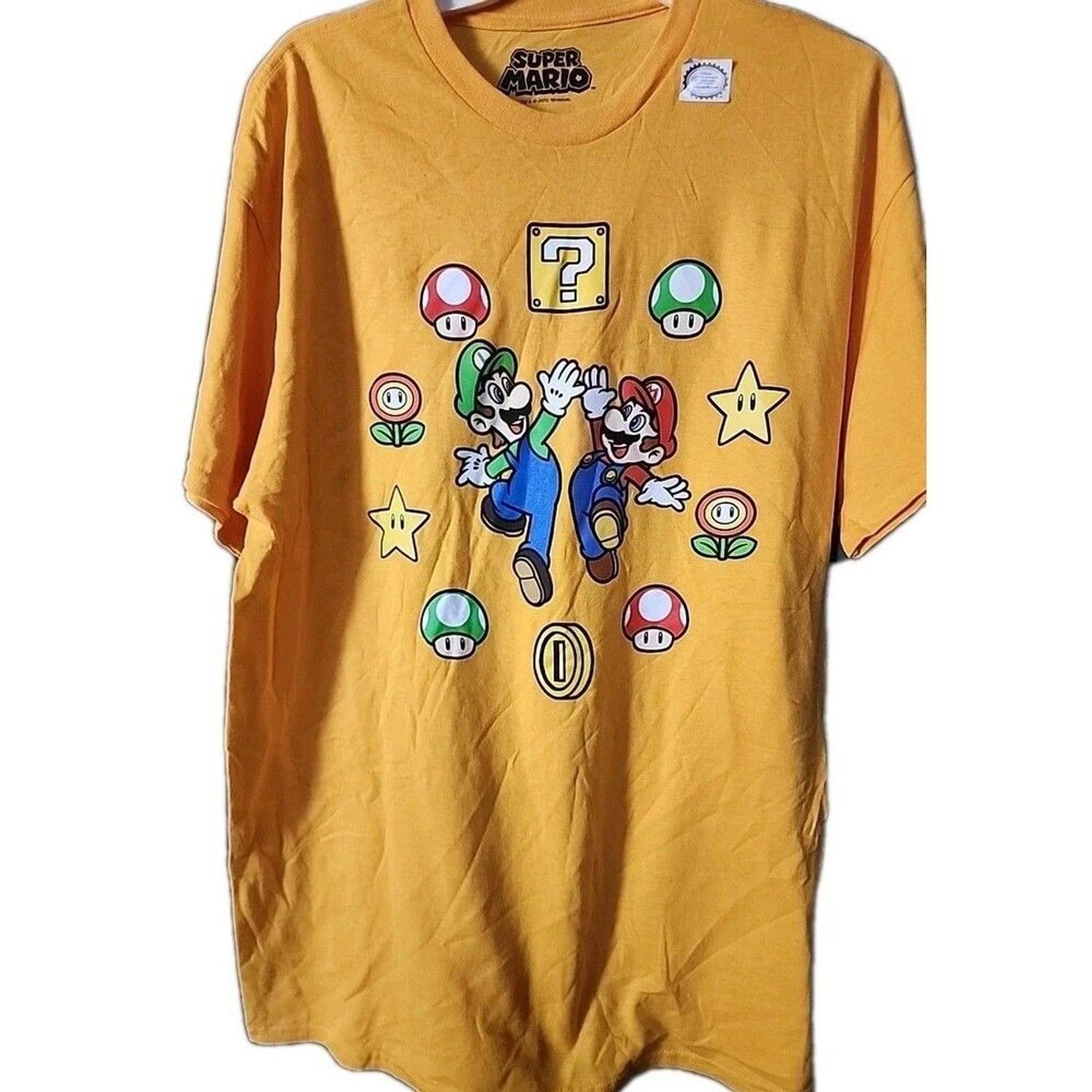 Super Mario Brothers Men s T-Shirt Mario Luigi New Large Excellent B15 Excellent 2XL