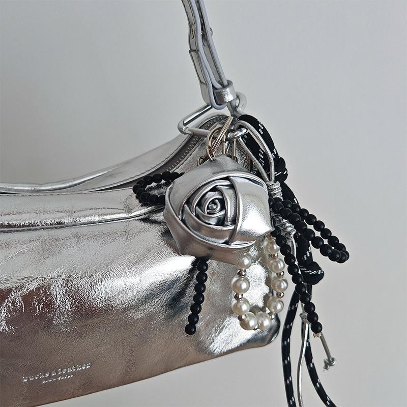 Exquisite Multi-Element Bag Pendant High-Grade Hand-Woven Rope Beaded Rope Keychain Versatile Bag Decoration Accessories Gifts