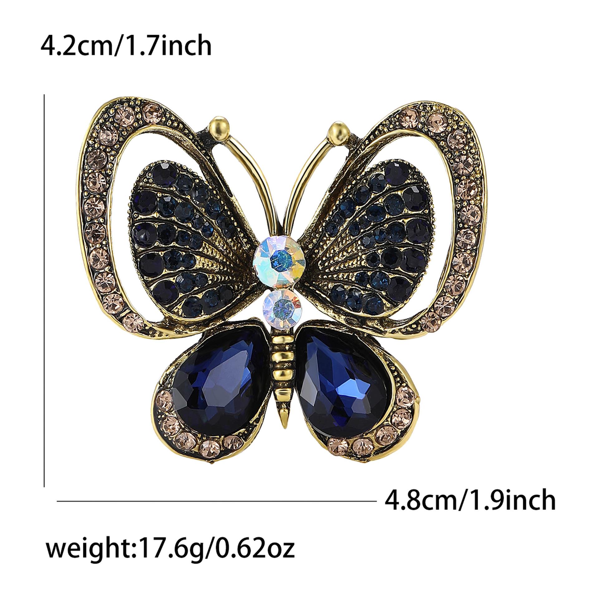 

Модная ретро-брошь-бабочка из сплава с бриллиантами, высококачественное универсальное женское пальто, кардиган, булавка для корсажа